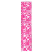 Roze Witte Gemengde Patchwork Ontwerp Korte Tafelloper (Voorkant)