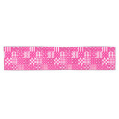 Roze Witte Gemengde Patchwork Ontwerp Korte Tafelloper (Horizontaal)
