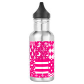 Roze Witte Gemengde Patchwork Ontwerp Waterfles (Links)