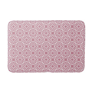 Roze Witte Geometrische Naadloos Patroon Badmat
