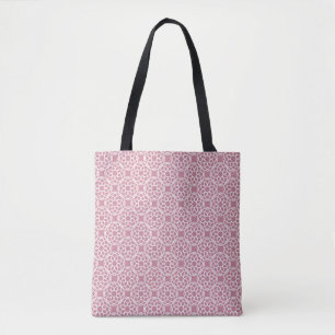 Roze Witte Geometrische Naadloos Patroon Draagtas