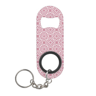 Roze Witte Geometrische Naadloos Patroon Mini Flessenopener
