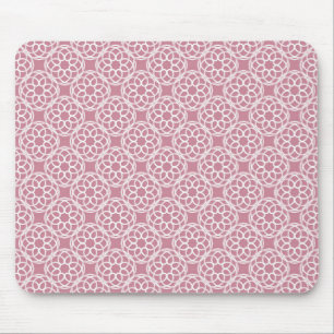Roze Witte Geometrische Naadloos Patroon Muismat