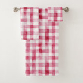 Roze witte geplakte strepen Verjaardag Bad Handdoek (Insitu)