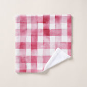 Roze witte geplakte strepen Verjaardag Bad Handdoek (Wasdoekje)