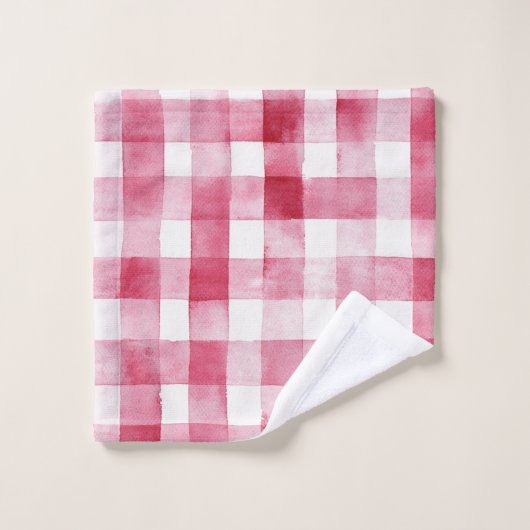 Roze witte geplakte strepen Verjaardag Bad Handdoek (Wasdoekje)