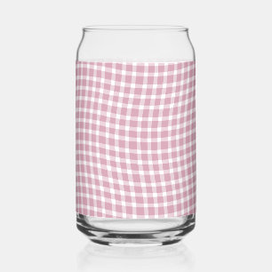 Roze Witte Geruite Geruite Naadloos Patroon Blikvorm Glas