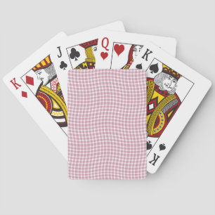 Roze Witte Geruite Geruite Naadloos Patroon Pokerkaarten