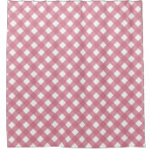 Roze witte gingham Check Pset Douchegordijn (Voorkant)