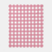 Roze witte gingham Check Pset Fleece Deken (Voorkant)