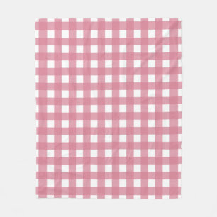 Roze witte gingham Check Pset Fleece Deken