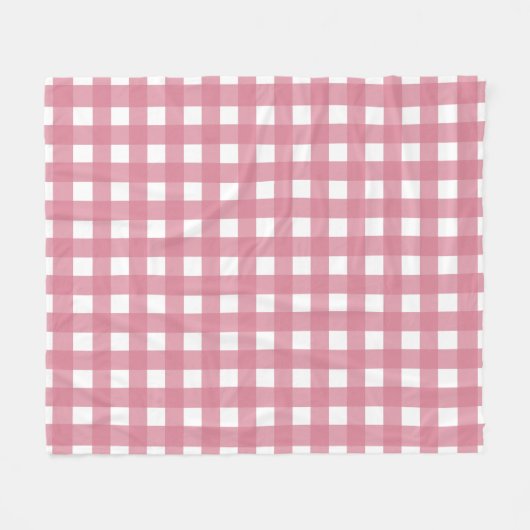Roze witte gingham Check Pset Fleece Deken (Voorkant (Horizontaal))