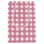 Roze witte gingham Check Pset Medium Cadeauzakje (Voorkant)