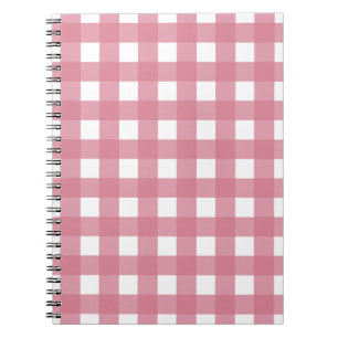 Roze witte gingham Check Pset Notitieboek