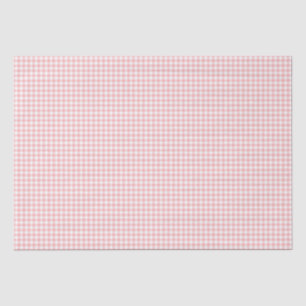 Roze Witte Gingham Geruite Meisje Verjaardag Baby Tissuepapier