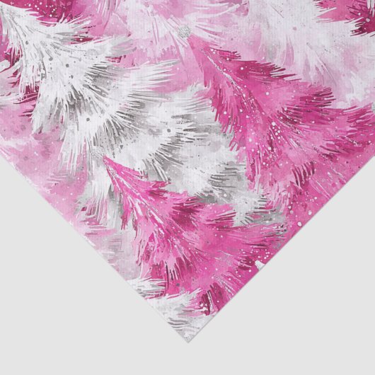 Roze witte glans kerstbomen tissuepapier (Detail)