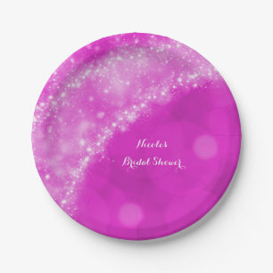 Roze & Witte Glitter Assepoester Feest voor Iedere Papieren Bordje