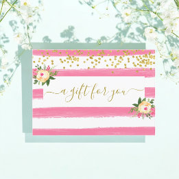 Roze witte Glitter-klantcadeaubon