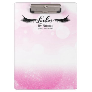 Roze Witte Glitters Glanzende Wimpers Gepersonalis Klembord