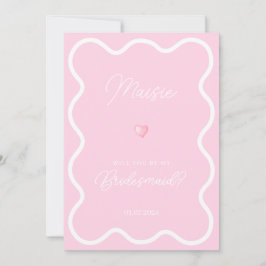 Roze witte golvende zal je mijn bruidsmeisje voors kaart