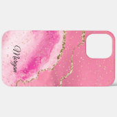 Roze witte goudbraad en goudsterren, donkergrijs z Case-Mate iPhone case (Achterkant (horizontaal))