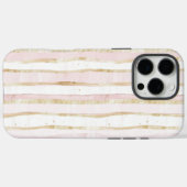 Roze witte gouden strepen Case-Mate iPhone case (Achterkant (horizontaal))