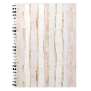 Roze witte gouden strepen notitieboek