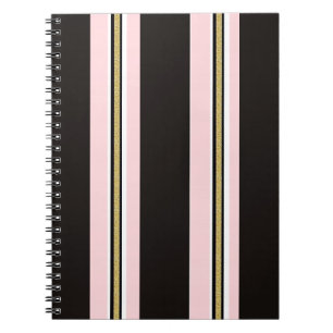 Roze & Witte Gouden Zwarte Spiraal Notebook Notitieboek