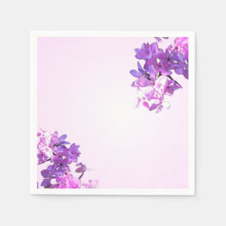 Roze & Witte Gradiënt Servet Met Bloemen