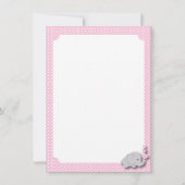 Roze, witte grijs 🐘 olifant Dank je Bedankkaart (Achterkant)