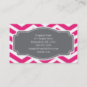 Roze witte grijze Chevron Personal Visitekaartje (Achterkant)