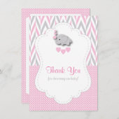 Roze, witte grijze olifant Bedankt 2 (Voorkant / Achterkant)