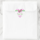 Roze witte groene bruiloft dank u hart sticker (Tas)