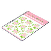 Roze, Witte, Groene Spiraal Notebook, Rozen Notitieboek (Linkerzijde)