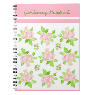 Roze, Witte, Groene Spiraal Notebook, Rozen Notitieboek