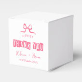 Roze & Witte Hand Getrokken Bow Sketch Wedding Bedankdoosjes (Voorkant Zijde)