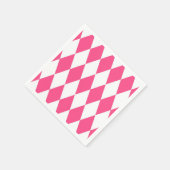 Roze Witte Harlequin Diamonds Checkers Ontwerp Servet (Hoek)