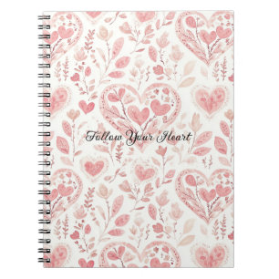 Roze Witte Harten Notitieboek