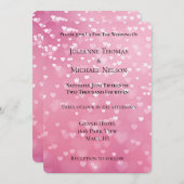 Roze Witte Harten Romantische bruiloft Kaart (Voorkant / Achterkant)