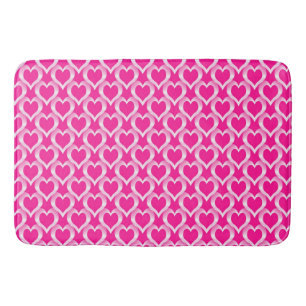 Roze Witte Hartjes Patroon Badmat
