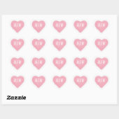 Roze witte hartmonogram Wedding Envelope Seal Hart Sticker (Vel)