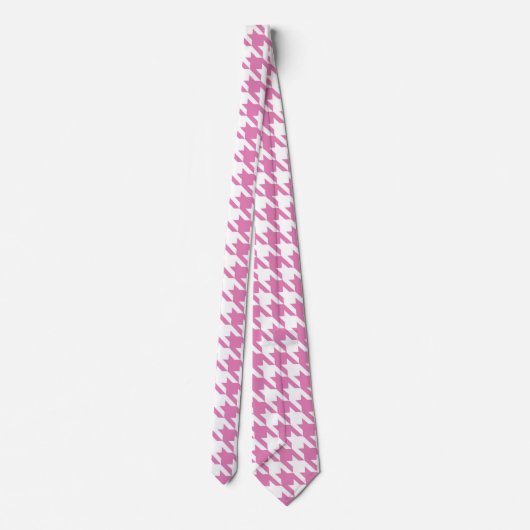 Roze & Witte Houndstooth stropdas (Achterkant)