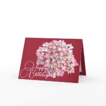 Roze/witte hydrangea Blush Happy Birthday