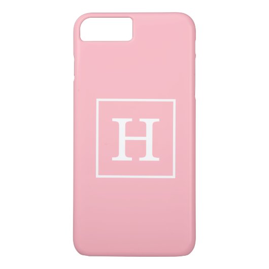 Roze witte Initiaal monogram Case-Mate iPhone Case (Achterkant)
