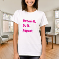 Roze witte inspirerende quote droom het doe het
