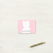 Roze witte Kat Post-it® Notes (Op bureau)