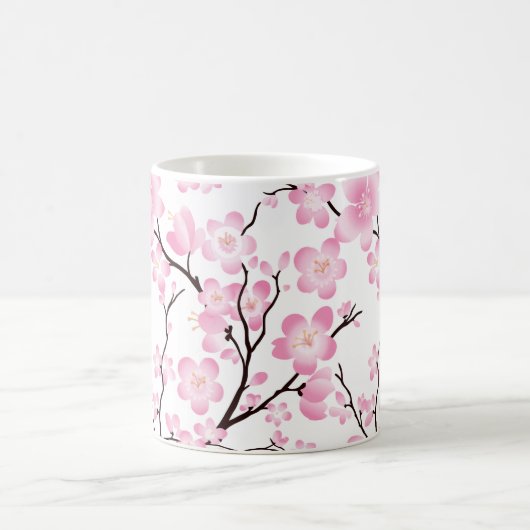 roze witte kersen bloesem delicate mok (Center)