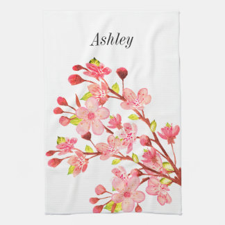 Roze Witte Kersenbloesem Bloemen Chic Theedoek