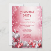 Roze Witte Kerstballen Kerstfeest Kaart (Voorkant)