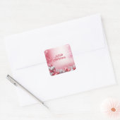 Roze witte kerstballen Sticker (Envelop)